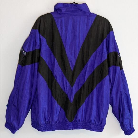 Bocoo windbreaker vintage 80s purple and black sz XL - Picture 5 of 10